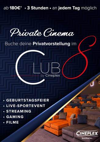 Private Cinema im Club 8 in Baunatal