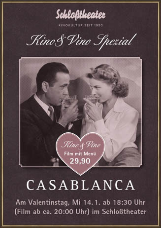 Kino&Vino Spezial: CASABLANCA zum Valentinstag